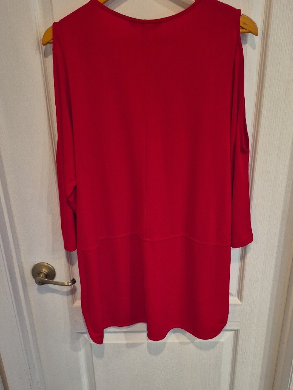 LAUREN Ralph Lauren Red Cold-Shoulder Tunic with Keyhole Button - Picture 10 of 11
